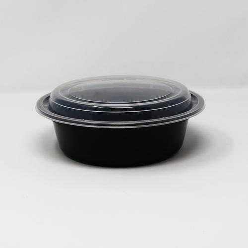 RO-16, Round Container, 450 ml, Black With Lid (Pack of 800)