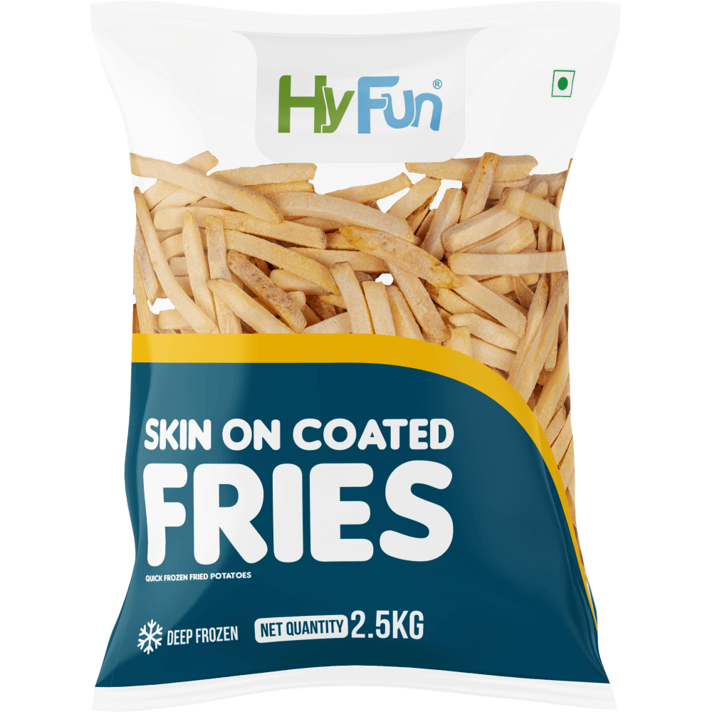 Hyfun - Skin on Coated Fries Straight Cut 11 mm, 2.5 Kg